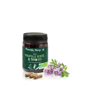 Propolis Verte & Thyme bio / Green propolis and thyme Organic, 60 capsules Famille Mary - Nutra Best Europe