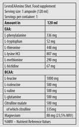 Levro Eaamino Shot | Βασικά αμινοξέα - 24 x 120 mL