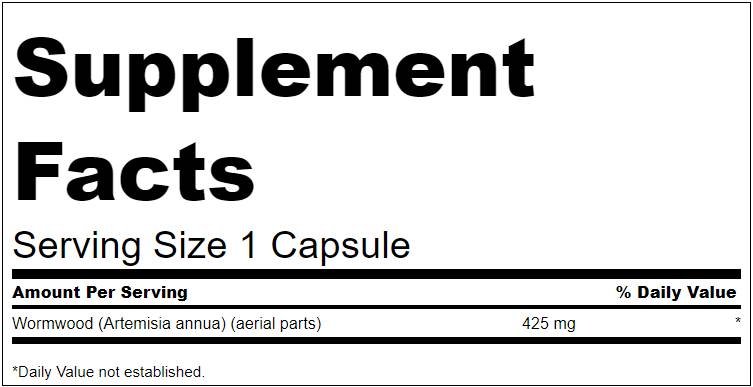 Πλήρες φάσμα φάσματος Wormwood/Artemisinin 425 mg 90 κάψουλες