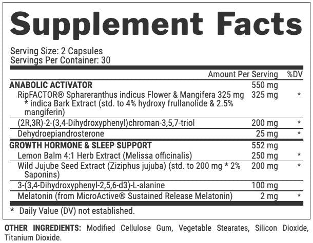 Anabol Hardcore PM | Nighttime Anabolic Activator & Advanced HGH Υποστήριξη - 60 κάψουλες