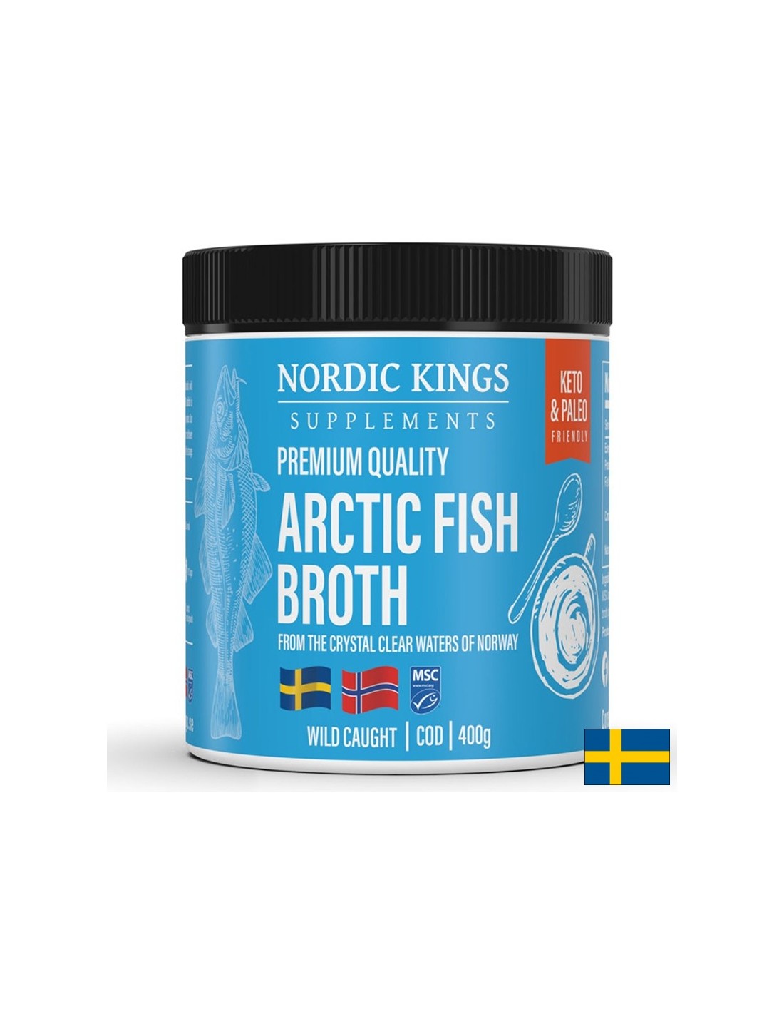 Ζωμός ψαριού από αρκτικά ψάρια (MSC), 400 g σκόνη <tc>Nordic Kings</tc>