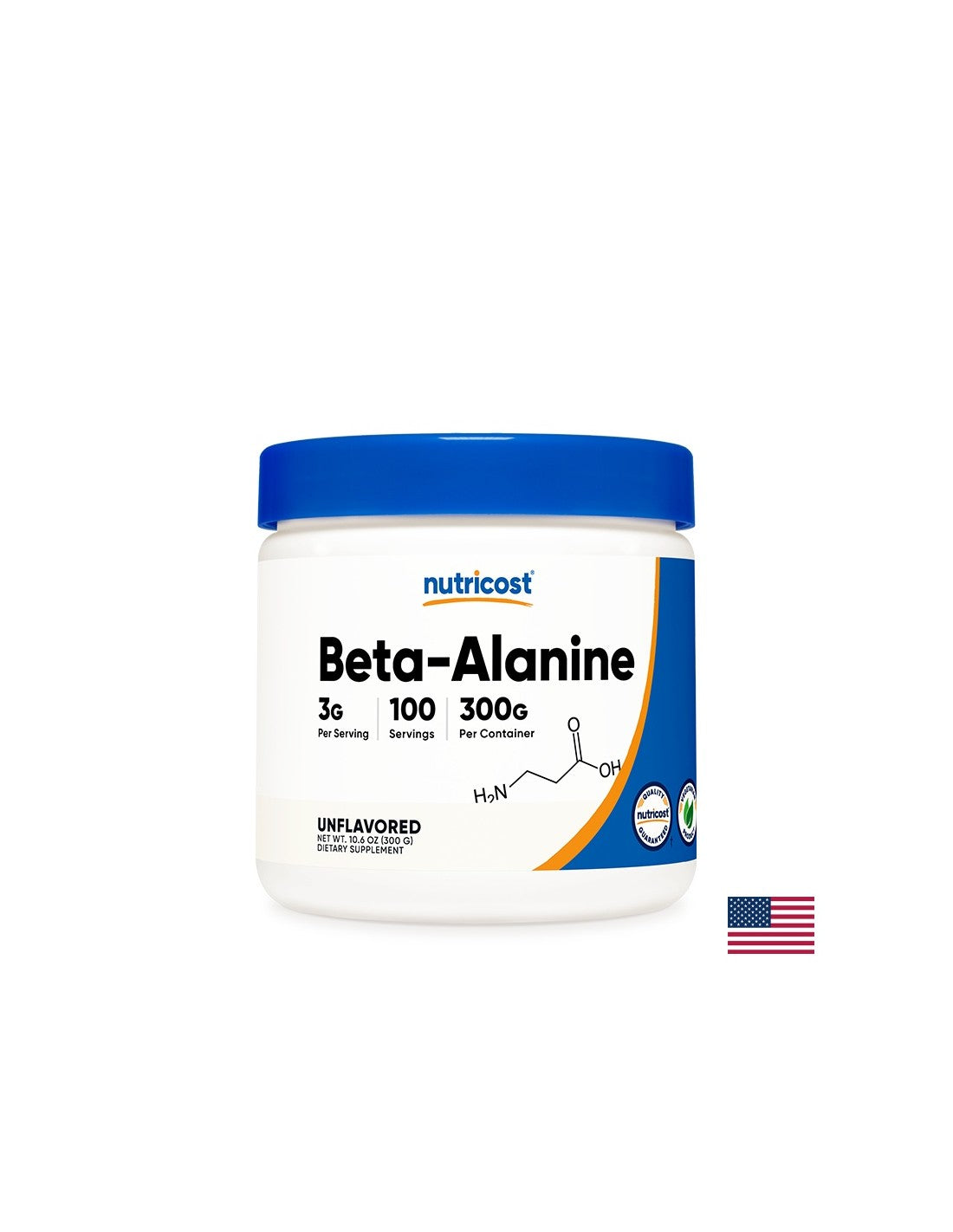Δύναμη και αντοχή - Βήτα-Αλανίνη, 300 g <tc>Nutricost</tc> σκόνη