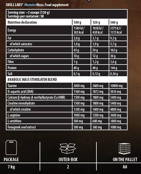 Monster Mass/High Protein Gainer - 7000 γραμμάρια