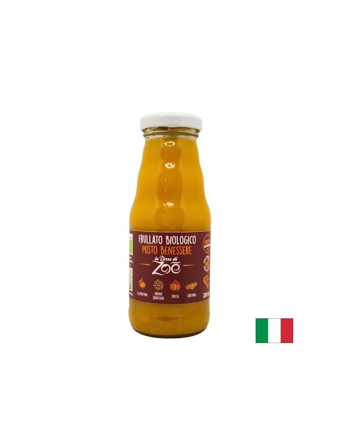 Οργανικό smoothie του Tangerine, Pumpkin, Muchwheat, Turmeric, 200 ml