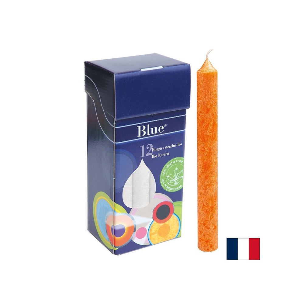 Stearin Candles - Orange, Bio, 12 τεμ.