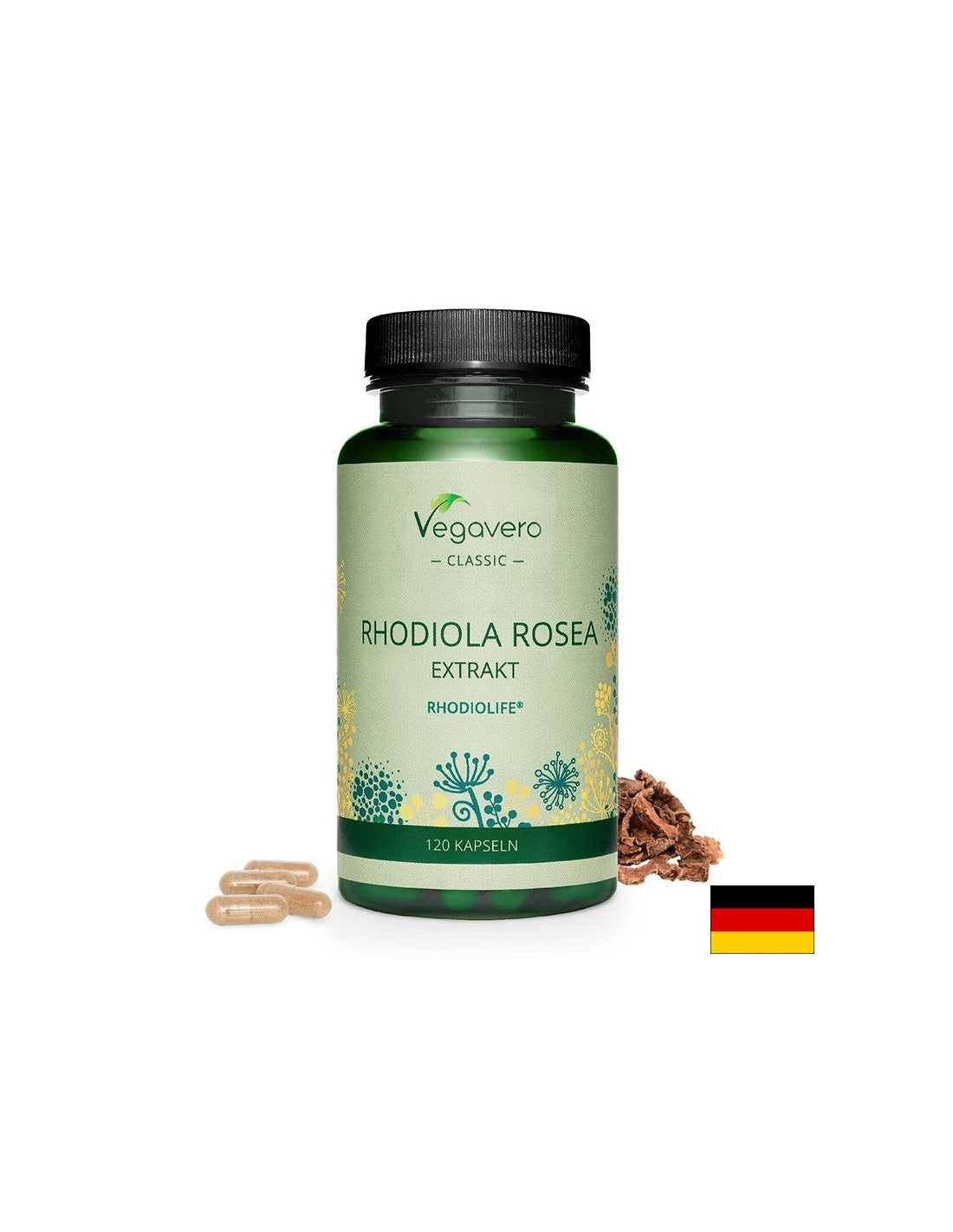 Στρες και καλή διάθεση - Χρυσή ρίζα (Rhodiola), 120 κάψουλες <tc>Vegavero</tc>