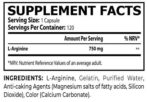 L -αργινίνη 750 mg - 120 κάψουλες