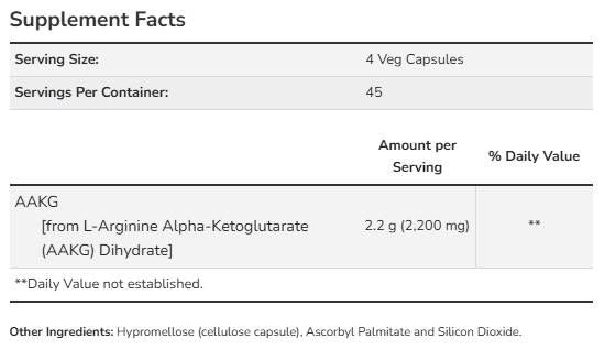 AAKG 2200 550 mg - 180 κάψουλες