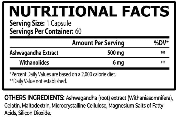 Ashwagandha 500 mg - 60 κάψουλες