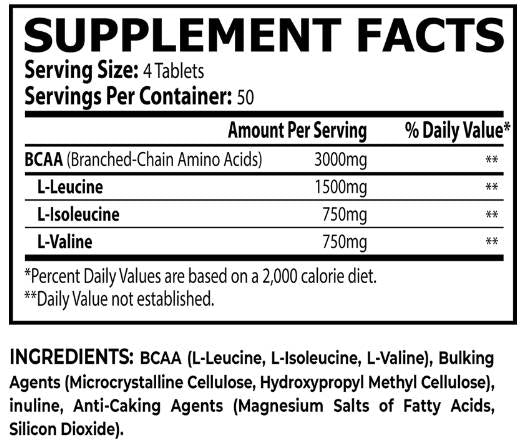 BCAA Tabs 3000 mg - 200 δισκία