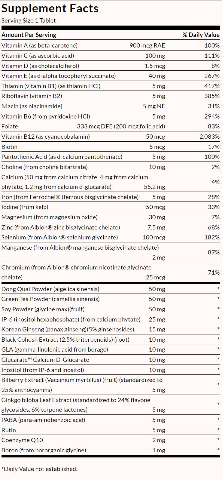Υποστήριξη πολλαπλών +ορμονών γυναικών - 90 δισκία
