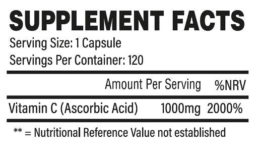 Βιταμίνη C 1000 mg - 120 κάψουλες