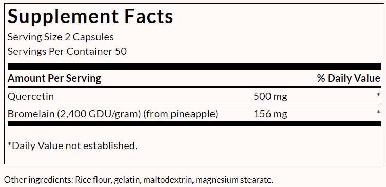 Quercetin & Bromelain - Advanced Formula - 100 κάψουλες
