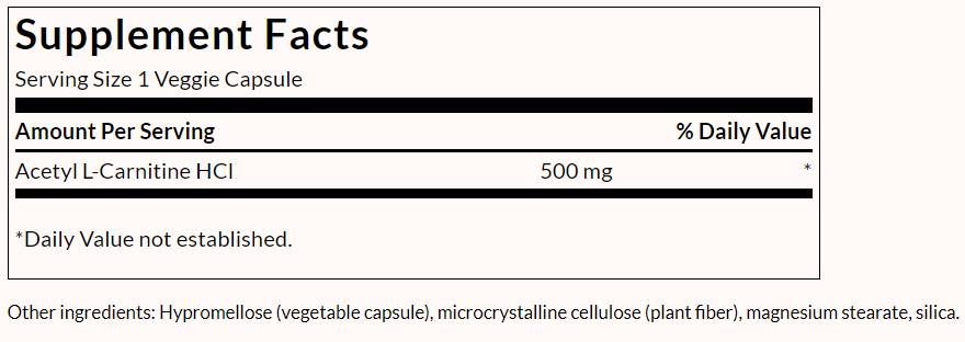 Ακετυλο -καρνιτίνη 500 mg - 240 κάψουλες