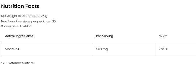 Βιταμίνη C 500 mg - 30 δισκία