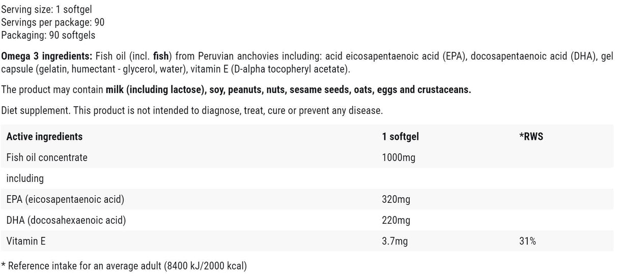 Ωμέγα-3 55% | 320 mg EPA + 220 mg DHA - 90 κάψουλες πηκτής