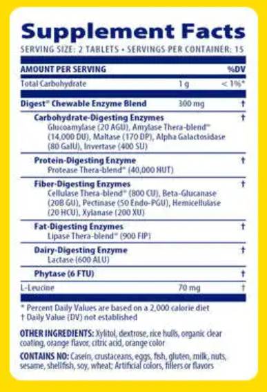 Digest Complete Chewable - 60 μασώμενα δισκία