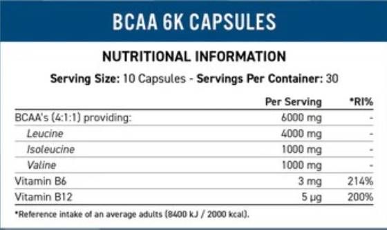 BCAA 6K - 300 κάψουλες