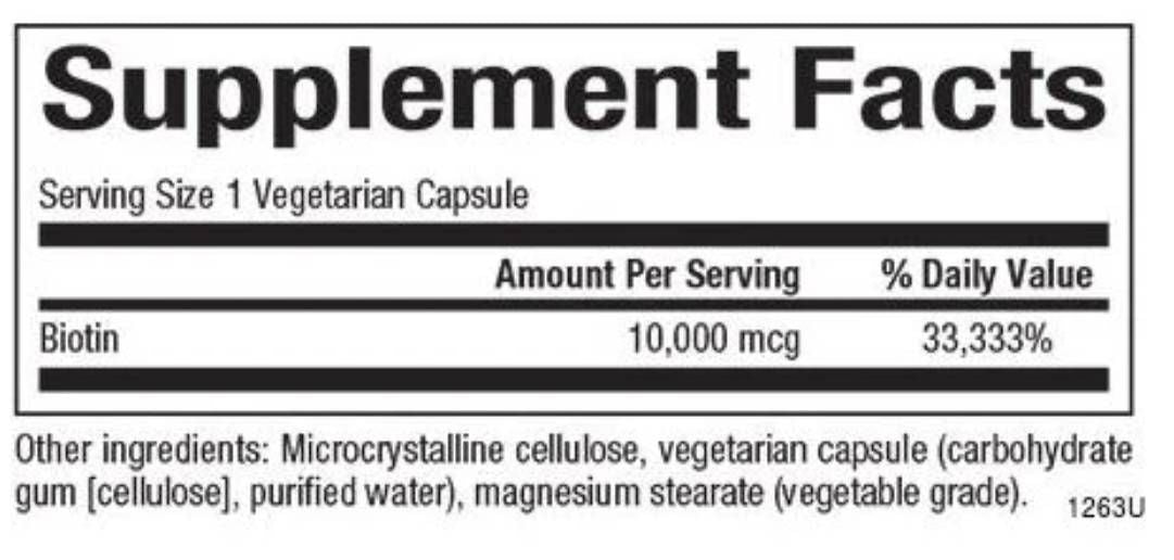 Biotin 10000 MCG - 60 κάψουλες