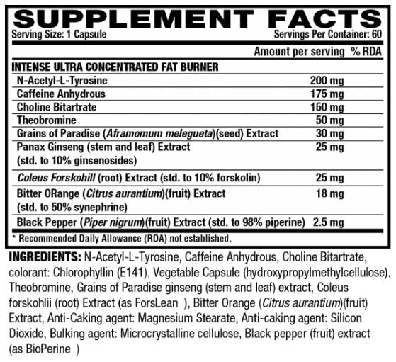 Lipo 6 Black/Intense/Ultra Concentrate - 60 κάψουλες