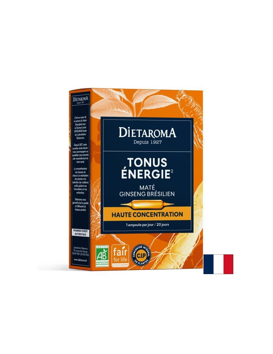Τόνος και ενέργεια (με τον Yerba Mate, Βραζιλιάνικο Ginseng), 20 Αμπούλες