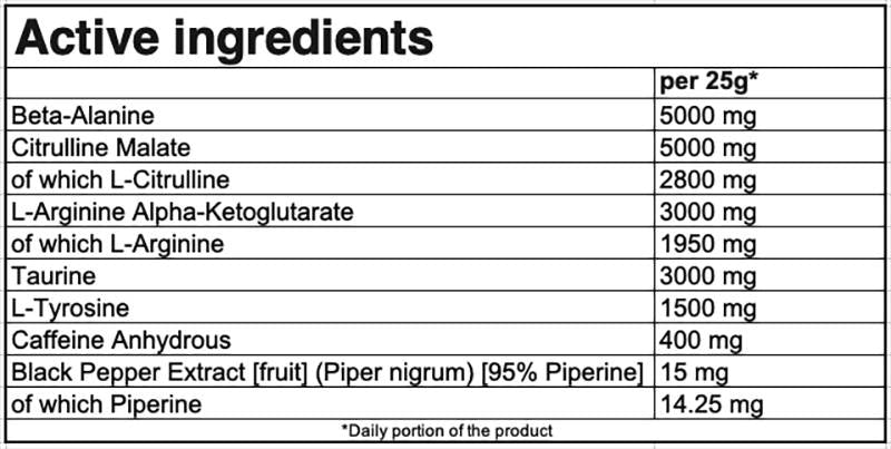 Χρυσός πυρήνας | Cox Pre -Workout Formula - 250 γραμμάρια