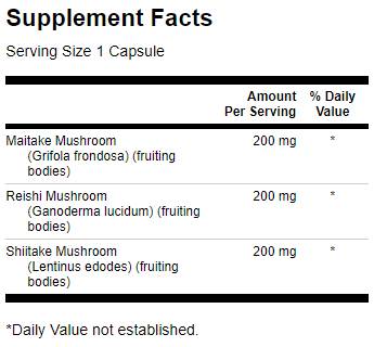 Τριπλό συγκρότημα μανιταριών 600 mg - 60 κάψουλες