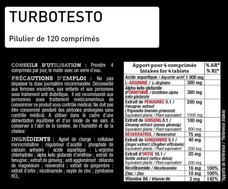 Turbo Testo | Pro Series Performance Booster - 120 δισκία