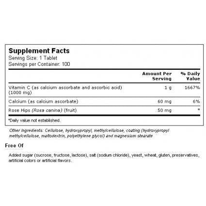 Βιταμίνη C ρυθμισμένη 1000 mg 100 δισκία