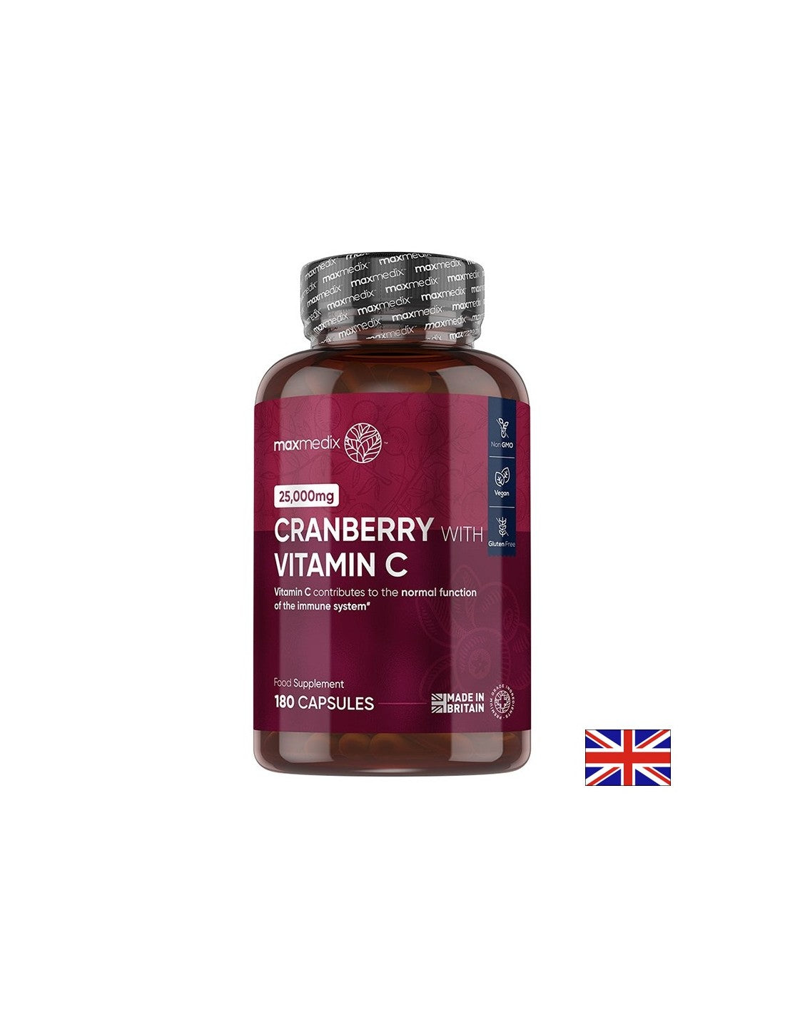 Υγεία ούρων - Cranberry 500 mg + βιταμίνη C 100 mg, 180 κάψουλες