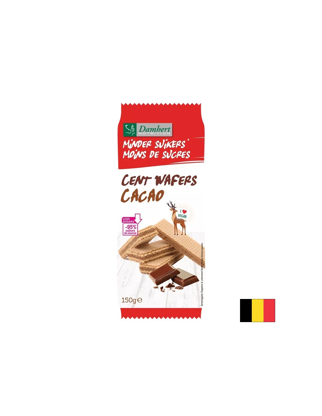Βάφλες με κρέμα κακάο (χωρίς ζάχαρη), 150 g