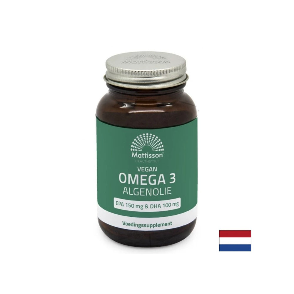 Vegan Omega -3 από φύκια - Υποστήριξη για τη λειτουργία της καρδιάς και του εγκεφάλου, EPA 150 mg, DHA 100 mg, 60 κάψουλες