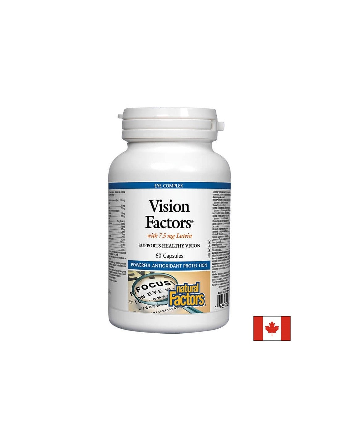Φόρμουλα Ισχυρής Όρασης Vision Factors, 60 Κάψουλες <tc>Natural Factors</tc>