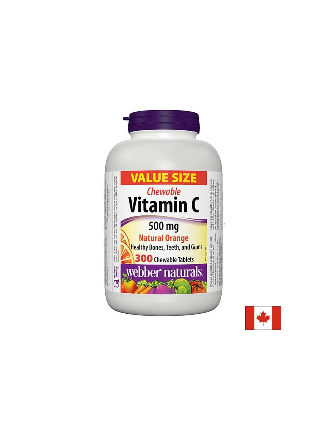 Βιταμίνη C 500 mg Μασώμενα δισκία - Βιταμίνη C 500 mg, 300 μασώμενα δισκία <tc>Webber Naturals</tc>