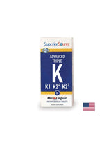 Βιταμίνη Κ (K1, K2 MK-4, MK-7) - Advanced Triple K, 30 υπογλώσσια δισκία <tc>Superior Source</tc>