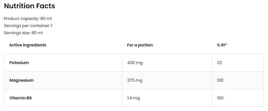 Μαγνήσιο πυροβολισμό/με κάλιο + b6 - 80 mL