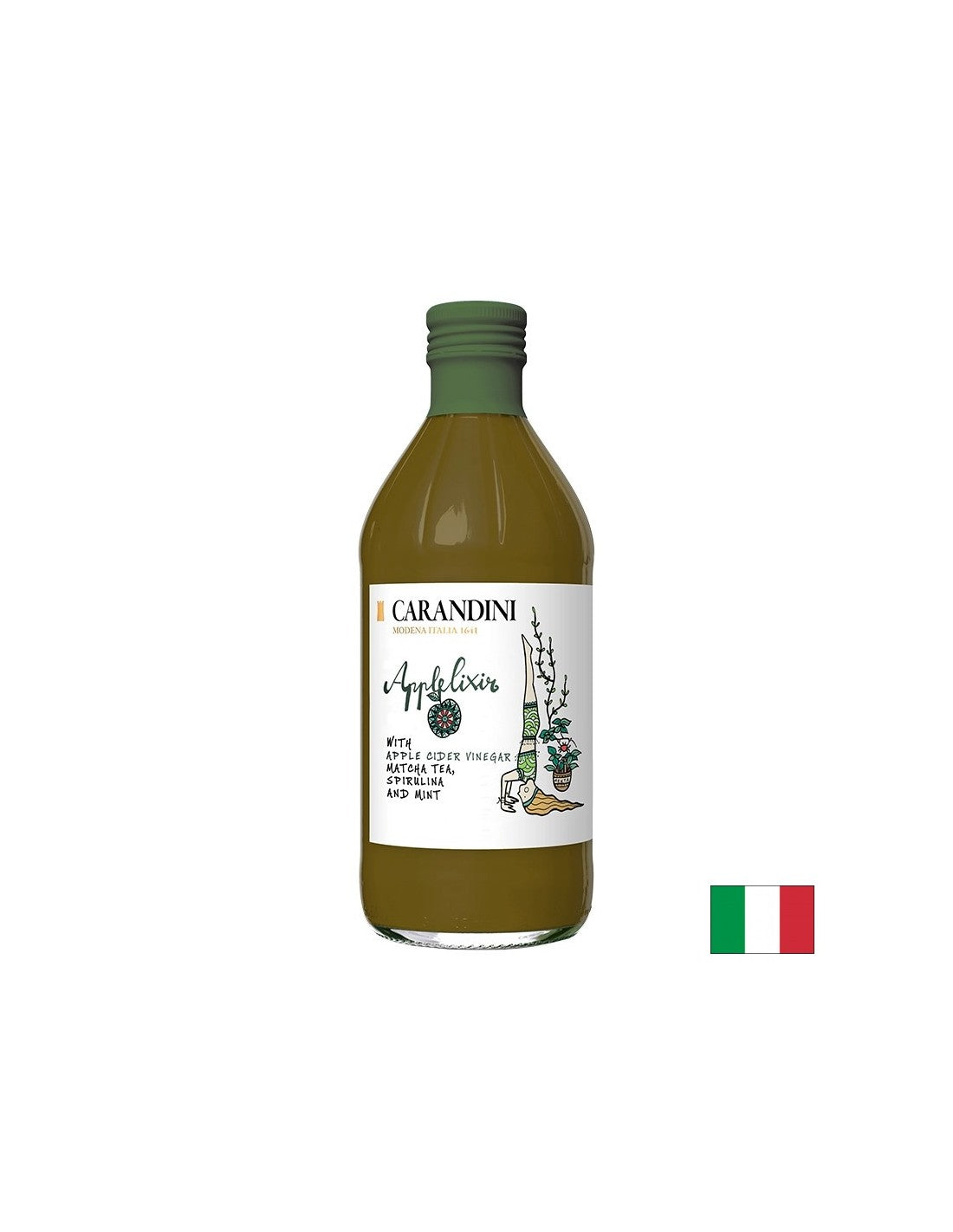 Ξύδι μηλίτη μήλου + matcha, spirulina και μέντα, 500 ml
