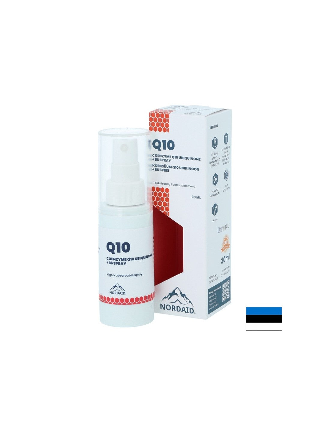 Coenzyme Q10 και βιταμίνη Β6 - Καρδιά και νευρολογική υγεία, σπρέι στο στόμα, 30 ml, 200 σπρέι