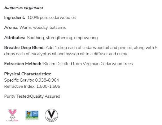 Λάδι Cedarwood | 100% Pure Juniperus Virginiana - 30 ml
