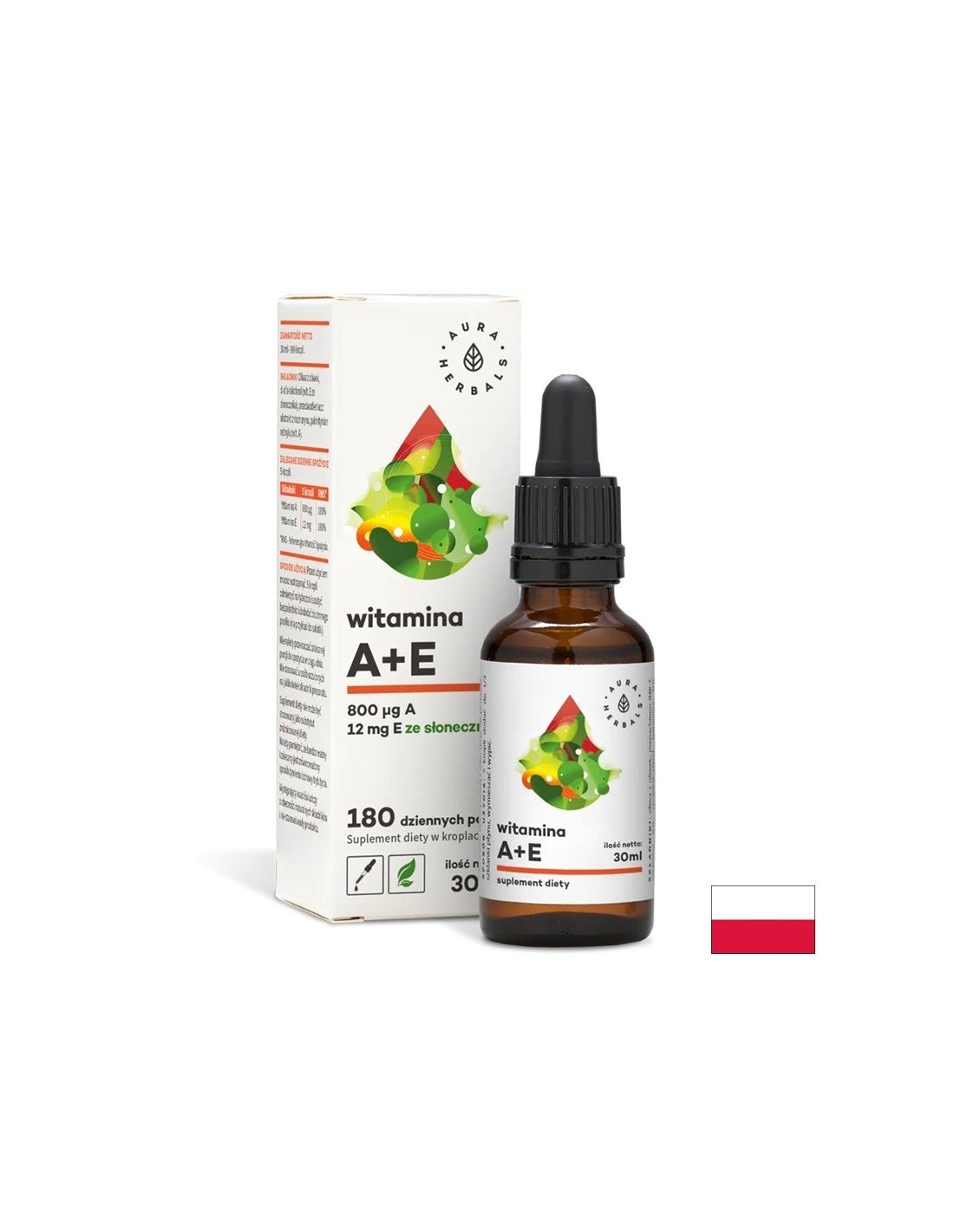 Όραση και Ανοσία - Βιταμίνη A (800 μg) + E (12 mg), σταγόνες 30 ml <tc>Aura Herbals</tc>
